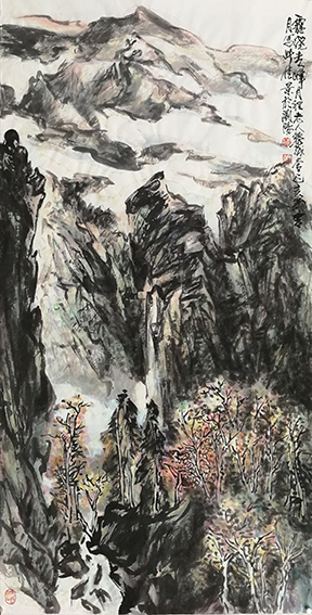 黎越常作品《 霭绕青峰》